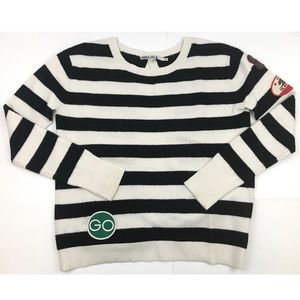 Pam & Gela Striped Sweater Loop Open Back Patches